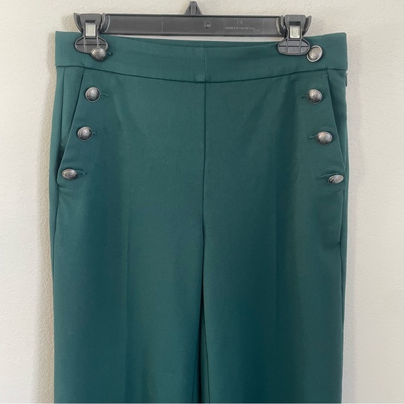 LOFT Emerald Green Sailor Pants Wide Leg Trousers Women Size 2 - Picture 3 of 12